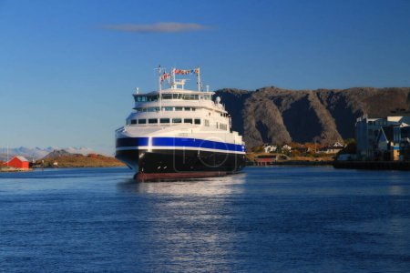 Photo for The first TTS (Torghatten traffic company) gas ferry has arrived in Bronnoysund, Norway - Royalty Free Image