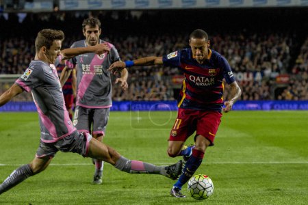 Photo for Football game Spain - Barcelona vs Rayo Vallecano - Royalty Free Image