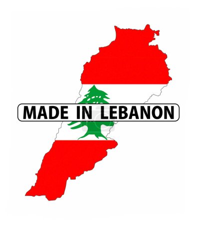 Téléchargez les photos : Fabriqué en libanon sur fond blanc - en image libre de droit