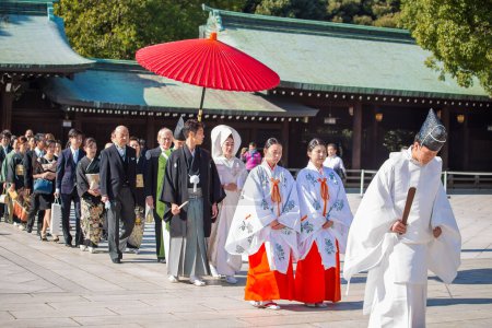 Téléchargez les photos : HARAJUKU, TOKYO 21 NOVEMBRE : Mariage japonais - en image libre de droit