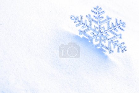 Photo for Blue snowflake on white background - Royalty Free Image