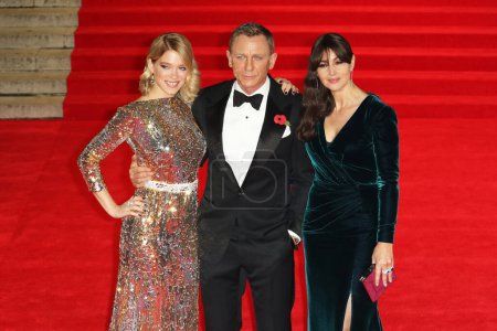 Photo for Lea Seydoux, daniel craig and monica bellucci at Film Premiere of Bond Spectre. London, United-Kingdom - Royalty Free Image