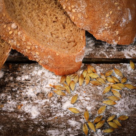 Photo for Fresh bread with ears of rye - Royalty Free Image