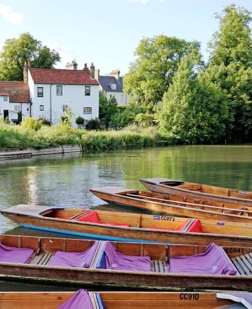 Téléchargez les photos : Punts On The River Cam, Cambridge, Angleterre - en image libre de droit