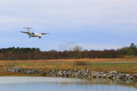 Photo for Bronnoysund flyplass. Daytime shot. Aviation concept - Royalty Free Image