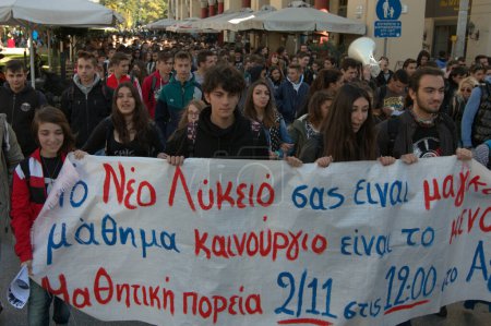 Photo for GREECE - AUSTERITY - THESSALONIKI EDUCATION PROTEST - Royalty Free Image