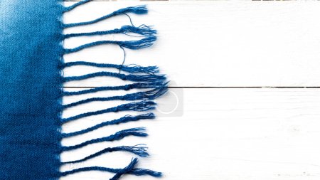 Photo for Abstract fabric backdrop. blue scarf - Royalty Free Image