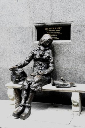 Photo for Eleanor Rigby statue in city - Royalty Free Image