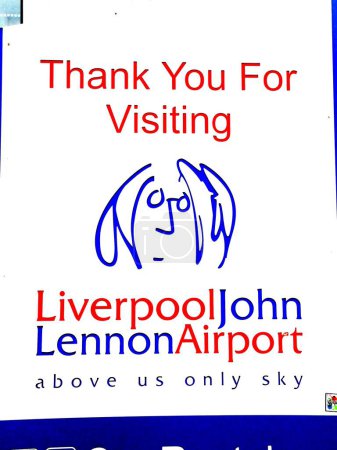 Photo for Lennon airport message close-up view - Royalty Free Image