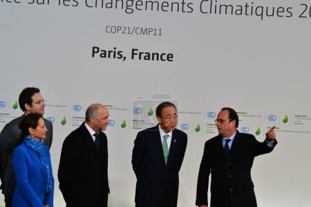 Foto de FRANCIA, Le Bourget: Apertura de la conferencia de la ONU sobre el cambio climático, el 30 de noviembre de 2015 en Le Bourget, en las afueras de la capital francesa París. - Imagen libre de derechos
