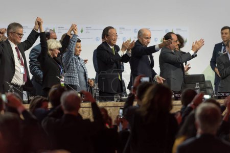 Foto de FRANCIA, París: Conferencia de las Naciones Unidas sobre el Cambio Climático en París, Francia, 11 de diciembre de 2015. - Imagen libre de derechos