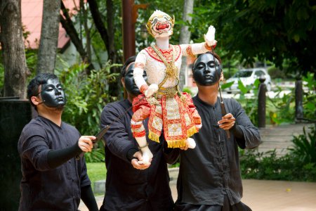 Photo for BANGKOK, THAILAND - AUGUST 2 :Traditional Thai Khon puppet spectacle at Mahidol University Salaya Campus on August 2, 2015 in Bangkok, Thailand - Royalty Free Image