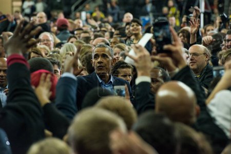 Foto de Barack Obama en la arena Baxter - Imagen libre de derechos