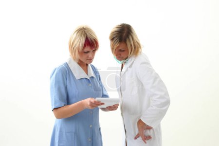 Photo for Doctor and nurse. Healthcare and medicine concept - Royalty Free Image