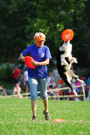 Foto de Perro frisbee campeonato evento - Imagen libre de derechos
