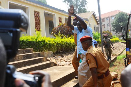 Foto de UGANDA, Kampala: David Sejusa en la corte militar en Kampala, Uganda el 9 de febrero de 2016 - Imagen libre de derechos