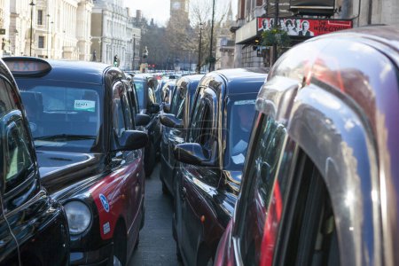 Photo for UNITED KINGDOM LONDON - UBER TAXI DEMONSTRATION - Royalty Free Image