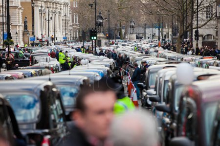 Photo for UNITED KINGDOM LONDON - UBER TAXI DEMONSTRATION - Royalty Free Image