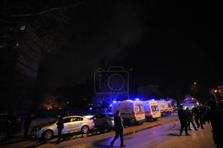 Photo for EXPLOSION AT NIGHT ANKARA, TURKEY - Royalty Free Image