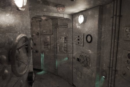 Téléchargez les photos : Photo vintage - L'intérieur d'un sous-marin - en image libre de droit