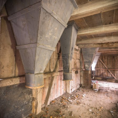 Photo for Inside of the building of an old abandoned house - Royalty Free Image
