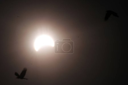 Foto de MALASIA, Puncak Alam: Una vista general muestra un eclipse solar parcial en Puncak Alam, cerca de Kuala Lumpur, en Malasia, el 9 de marzo de 2016. - Imagen libre de derechos