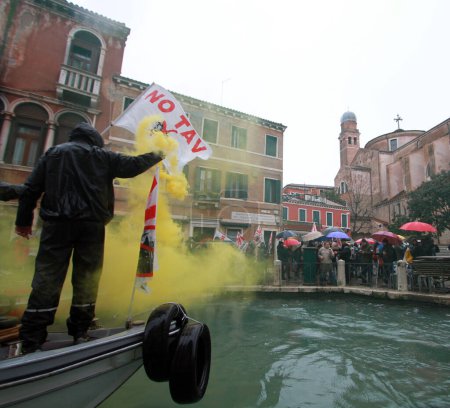 Foto de La protesta contra el día del presidente, Italia, Venecia - Imagen libre de derechos