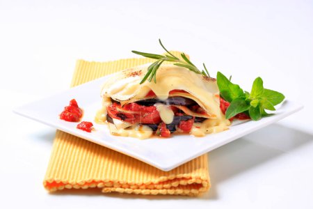 Téléchargez les photos : Lasagnes végétariennes, gros plan - en image libre de droit