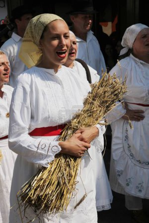 Photo for People in Croatian national costumes during festival in Dakovo - Royalty Free Image
