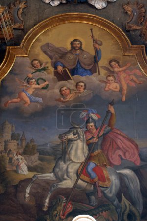 Foto de San Jorge y San Jacob pintando de cerca - Imagen libre de derechos