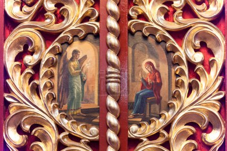 Photo for Iconostasis in  orthodox  church in Laszki Murowane, Ukraine - Royalty Free Image