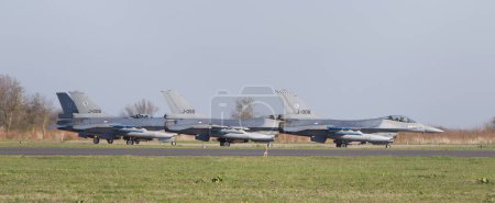 Photo for Leeuwarden, Netherlands - April 11, 2016: A Dutch F-16 on The Ground - Royalty Free Image