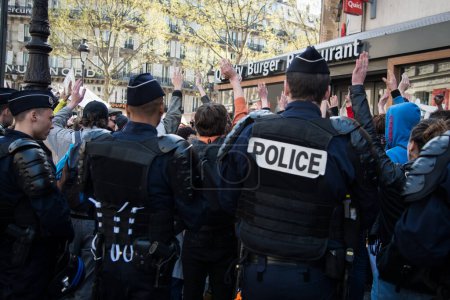 Photo for FRANCE PARIS - PEOPLE ON LABOUR PROTEST - Royalty Free Image