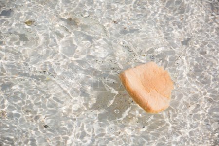 Foto de Un primer plano de un pedazo de pan en agua - Imagen libre de derechos