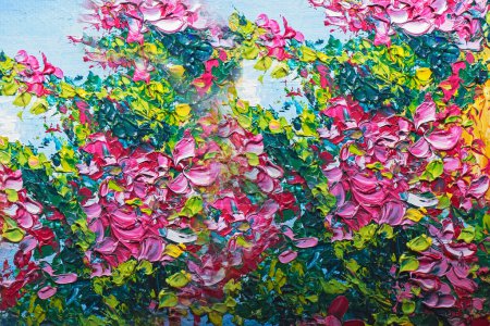 Foto de Textura pintura al óleo, flores - Imagen libre de derechos