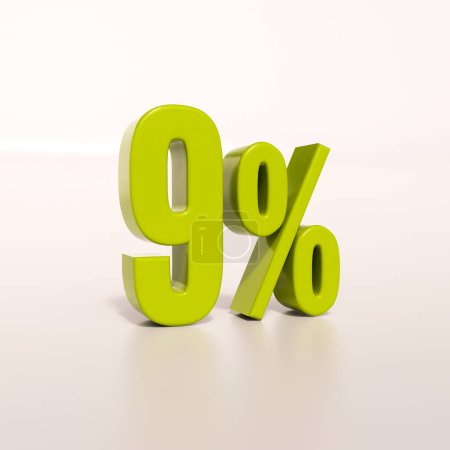 Photo for Percentage sign, 9 percent, 3d illustration - Royalty Free Image