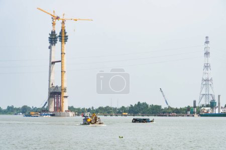 Photo for Bridge construction at The Mekong Delta - Royalty Free Image