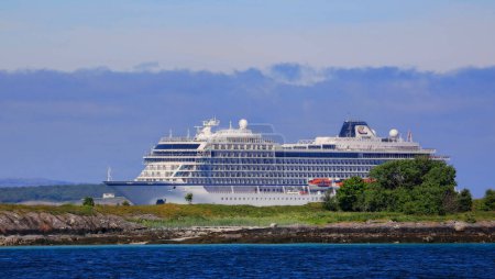 Photo for M.S Viking Sea arrives in Brnnysunde again on 25 June 2016 - Royalty Free Image