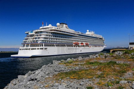 Photo for M.S Viking Sea arrives in Brnnysunde again on 25 June 2016 - Royalty Free Image