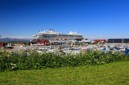 Téléchargez les photos : M.S Viking Sea arrive à Brnnysunde à nouveau le 25 juin 2016 - en image libre de droit