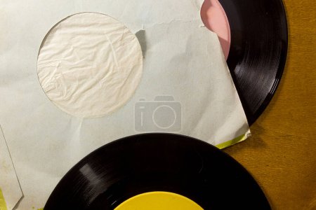 Photo for Vintage vinyl records and envelope - Royalty Free Image