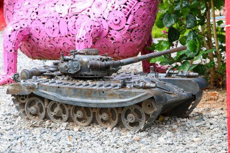 Photo for Military tanks made of steel. HUN LEK KORAT in Nakhon Ratchasima,Thailand - Royalty Free Image