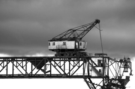 Photo for Industrial crane in black and white - Royalty Free Image