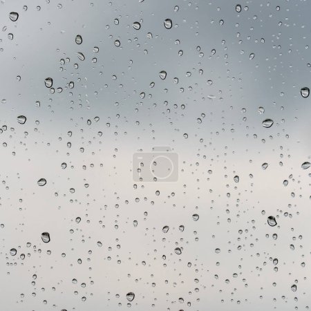 Foto de Gotas de lluvia en un vaso, vista de cerca - Imagen libre de derechos