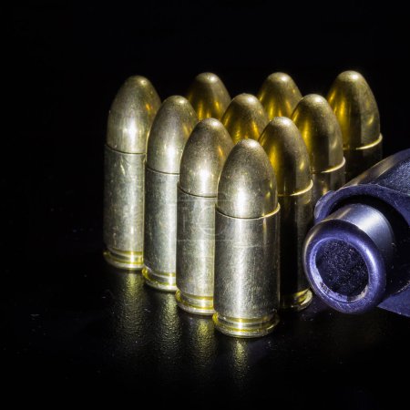 Photo for Gun and bullets, close up view - Royalty Free Image