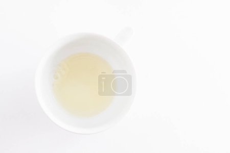 Photo for Raw protein of chicken eggs in white bowl isolated on a white background - Royalty Free Image