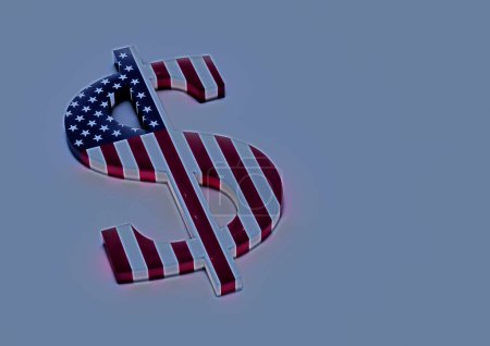 Photo for Dimensional sign of the American dollar. 3D render - Royalty Free Image