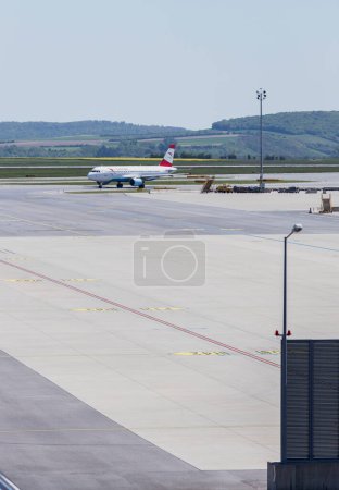 Photo for Airport asphalt runway. transportation concept - Royalty Free Image