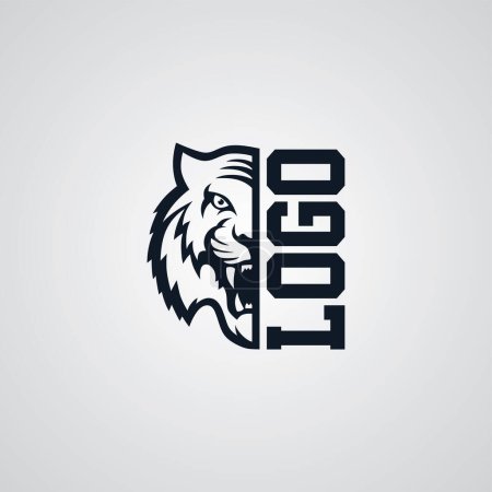 Téléchargez les photos : Wild tiger logotype theme - en image libre de droit