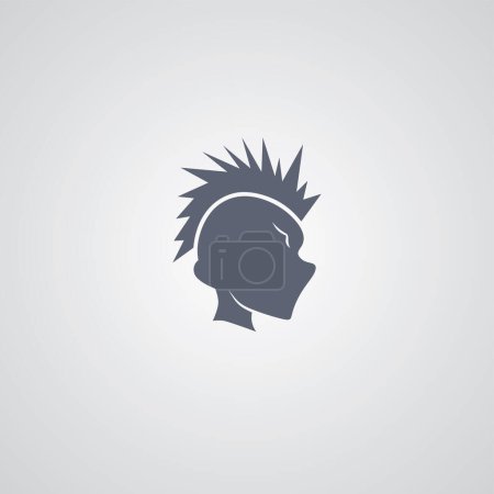 Photo for Illustration of the mohawk guy logotype - Royalty Free Image